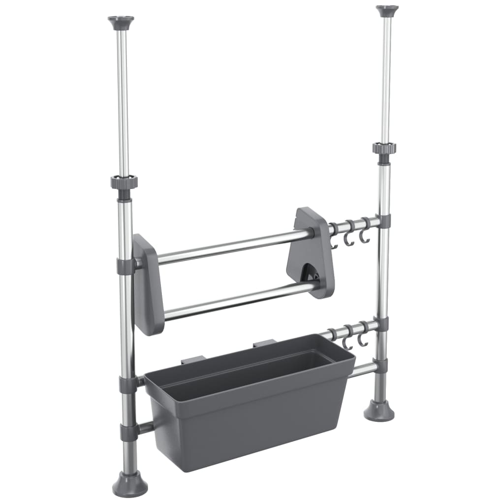 vidaXL Adjustable Kitchen Organiser Aluminium
