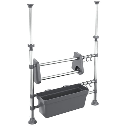 vidaXL Adjustable Kitchen Organiser Aluminium