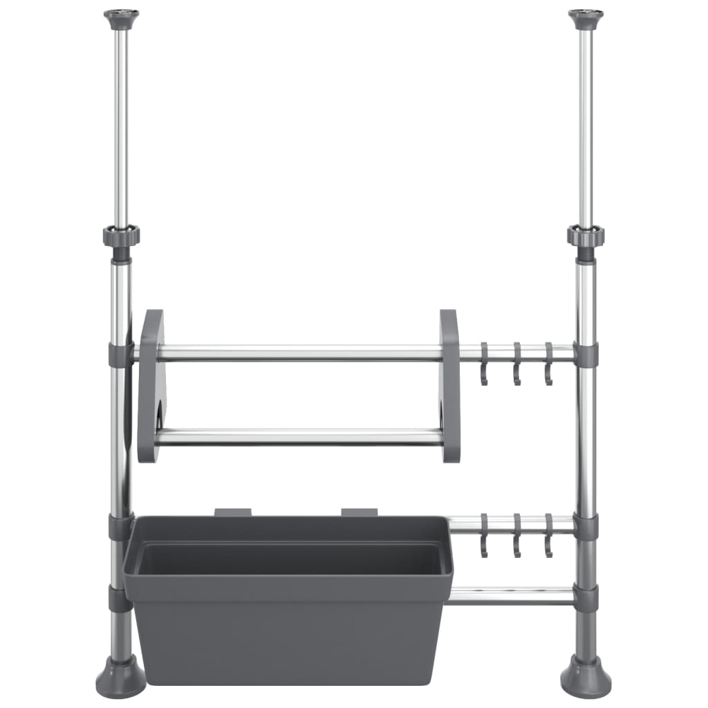 vidaXL Adjustable Kitchen Organiser Aluminium