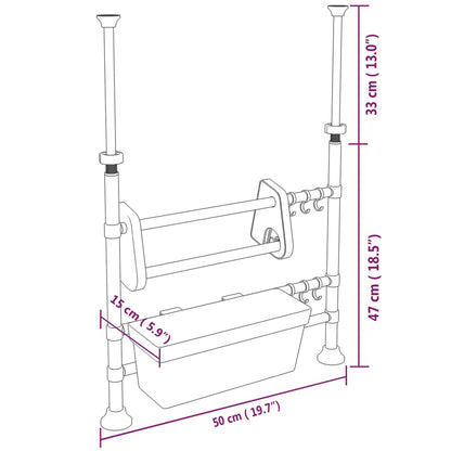 vidaXL Adjustable Kitchen Organiser Aluminium