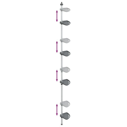 vidaXL 4-Tier Telescopic Shower Corner Shelf Silver Aluminium