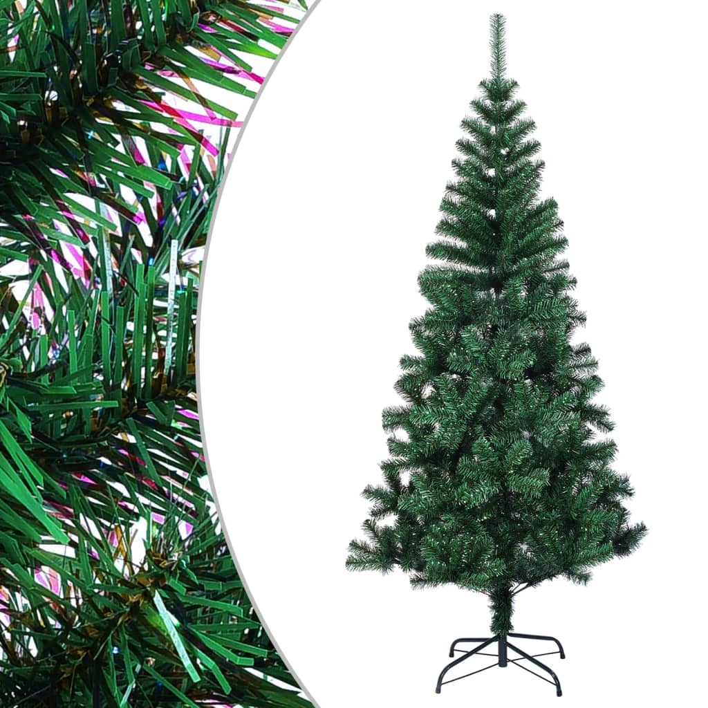 vidaXL Christmas Tree | Green with Iridescent Tips | PVC, Steel | Large
