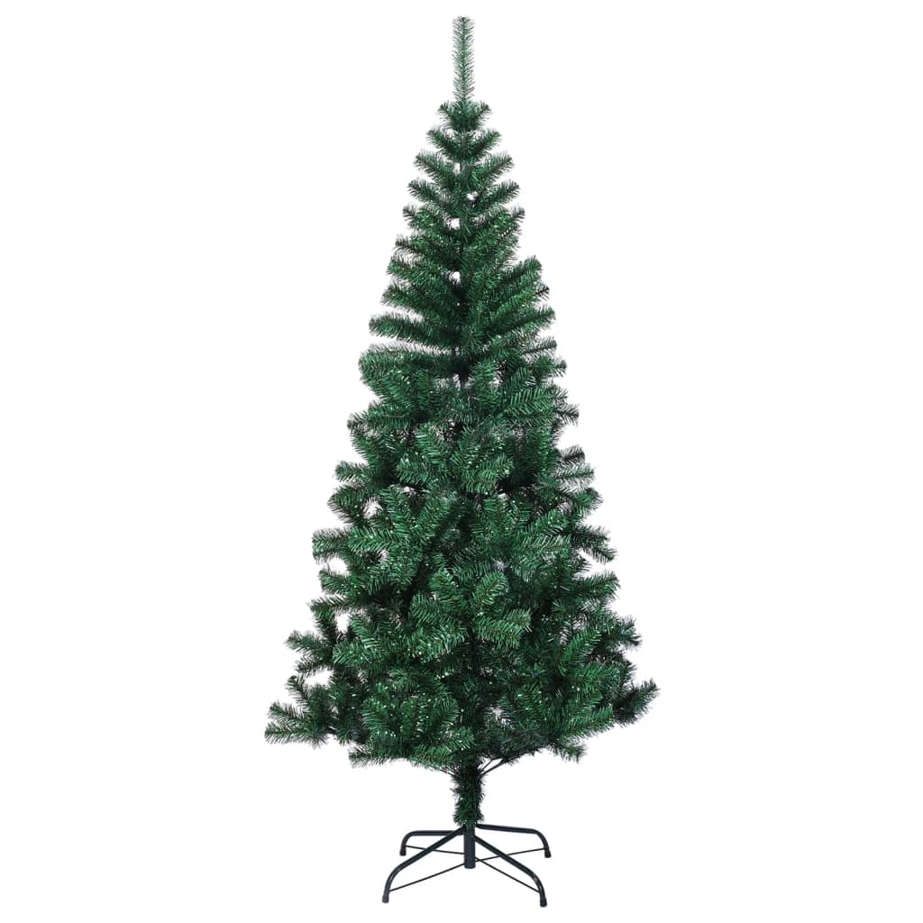 vidaXL Christmas Tree | Green with Iridescent Tips | PVC, Steel | Large