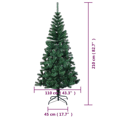 vidaXL Christmas Tree | Green with Iridescent Tips | PVC, Steel | Large