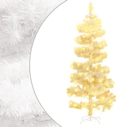 vidaXL Swirl Pre-lit Christmas Tree with Stand White 150 cm PVC