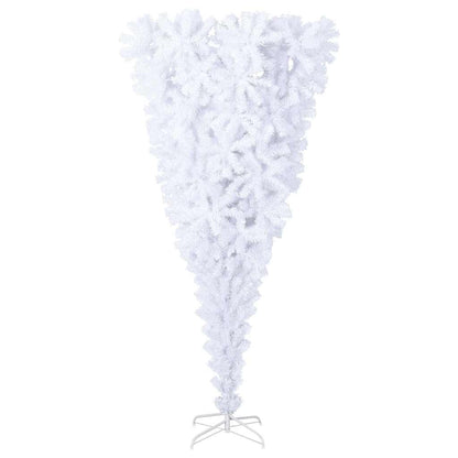 vidaXL Upside-down Artificial Christmas Tree PVC, Steel White