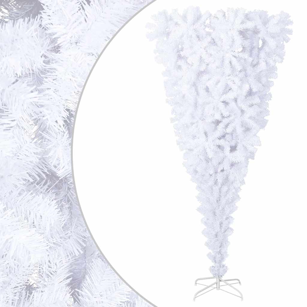 vidaXL Christmas Tree | White | PVC | Large | Decorative Inlays