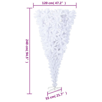 vidaXL Christmas Tree | White | PVC | Large | Decorative Inlays