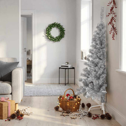vidaXL Artificial Half Christmas Tree with Stand Pink 150 cm PVC