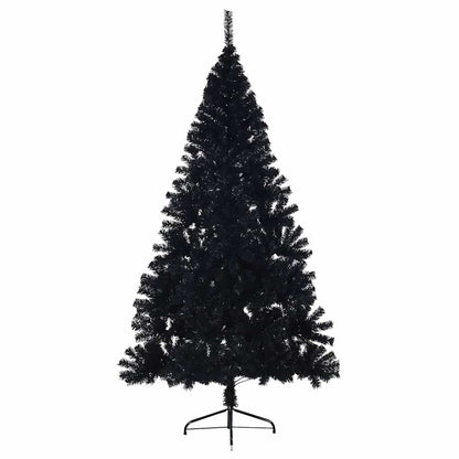 vidaXL Artificial Half Christmas Tree with Stand Black 180 cm PVC