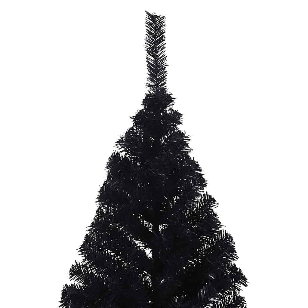 vidaXL Artificial Half Christmas Tree with Stand Black 180 cm PVC
