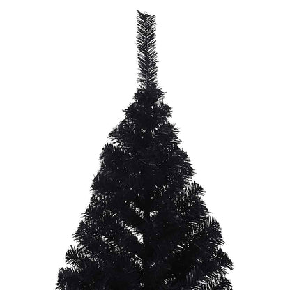 vidaXL Artificial Half Christmas Tree with Stand Black 180 cm PVC