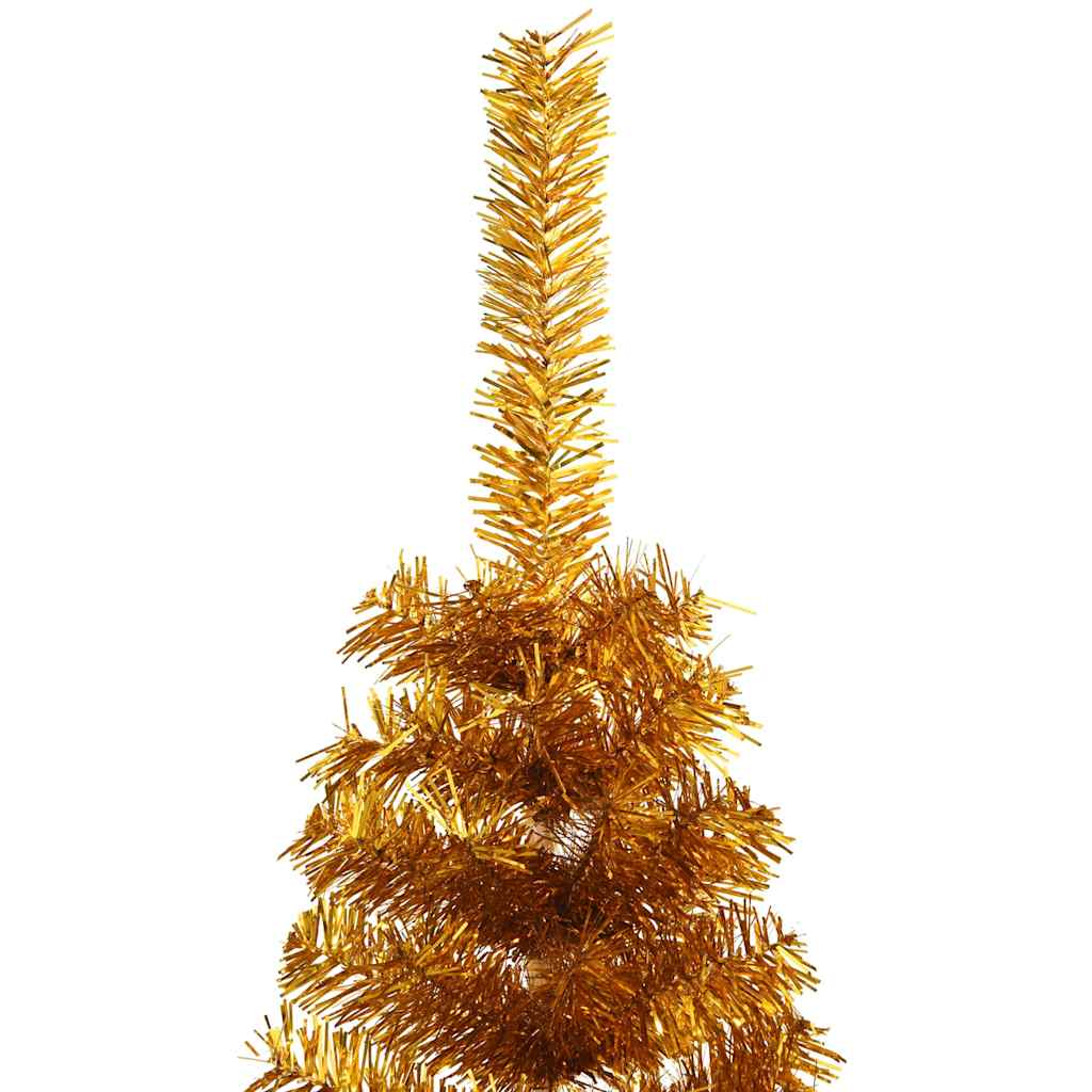 vidaXL Artificial Half Christmas Tree with Stand Gold 150 cm PET