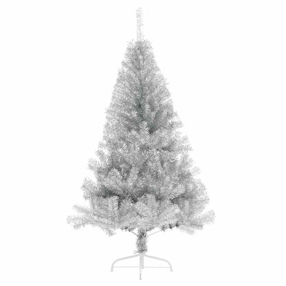 vidaXL Artificial Half Christmas Tree with Stand Silver 120 cm PET