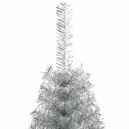 vidaXL Artificial Half Christmas Tree with Stand Silver 150 cm PET
