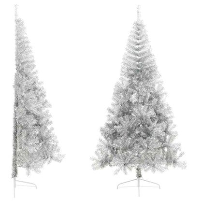 vidaXL Christmas Tree | Silver | PET, steel | 240 cm tall | Decorative Inlays