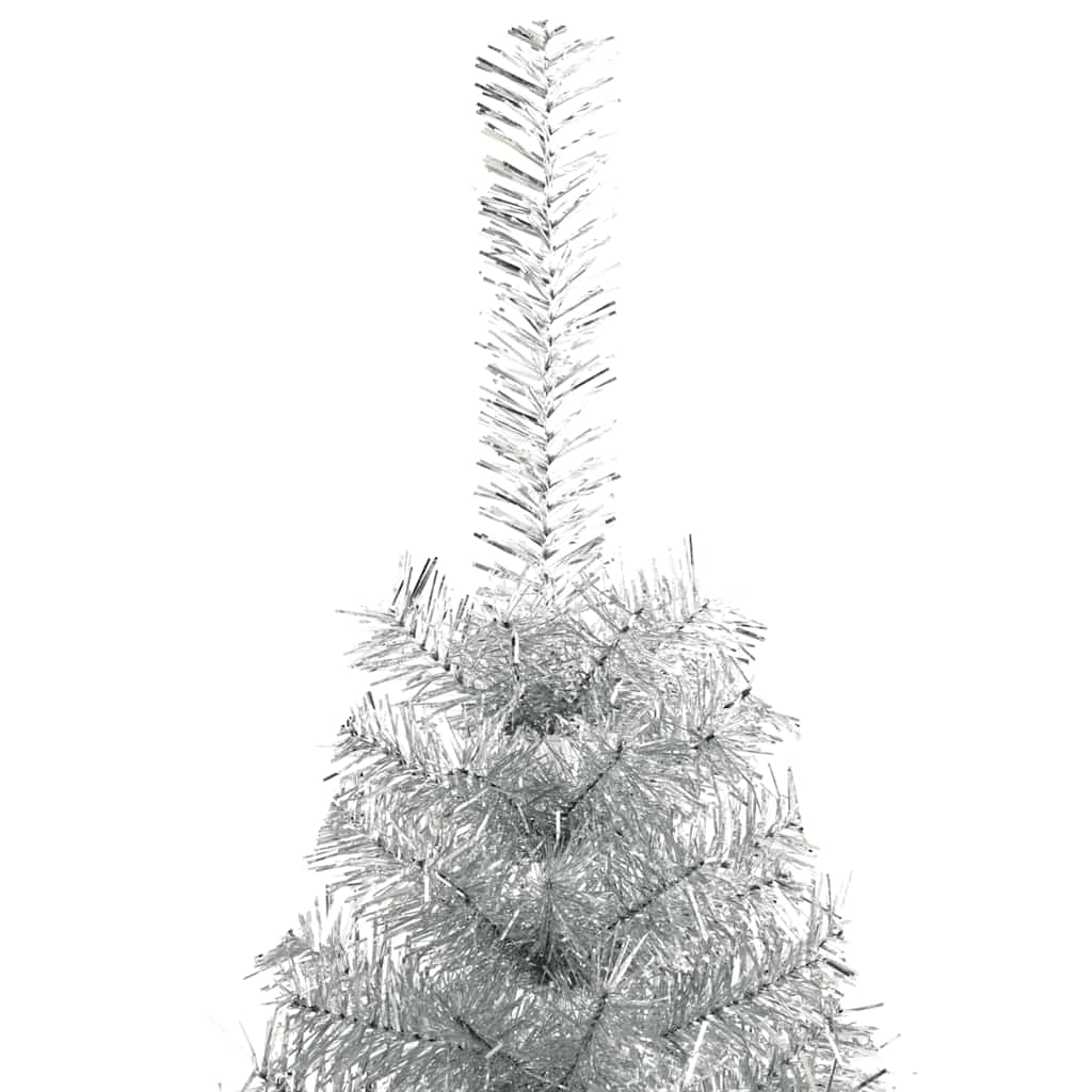 vidaXL Christmas Tree | Silver | PET, steel | 240 cm tall | Decorative Inlays