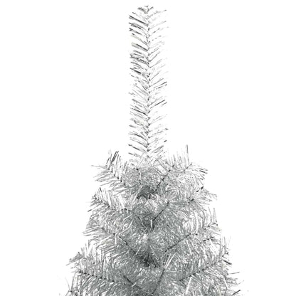vidaXL Christmas Tree | Silver | PET, steel | 240 cm tall | Decorative Inlays