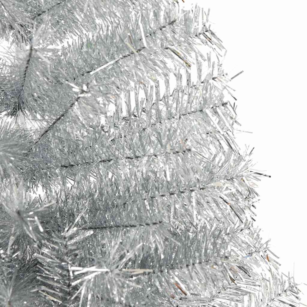 vidaXL Christmas Tree | Silver | PET, steel | 240 cm tall | Decorative Inlays
