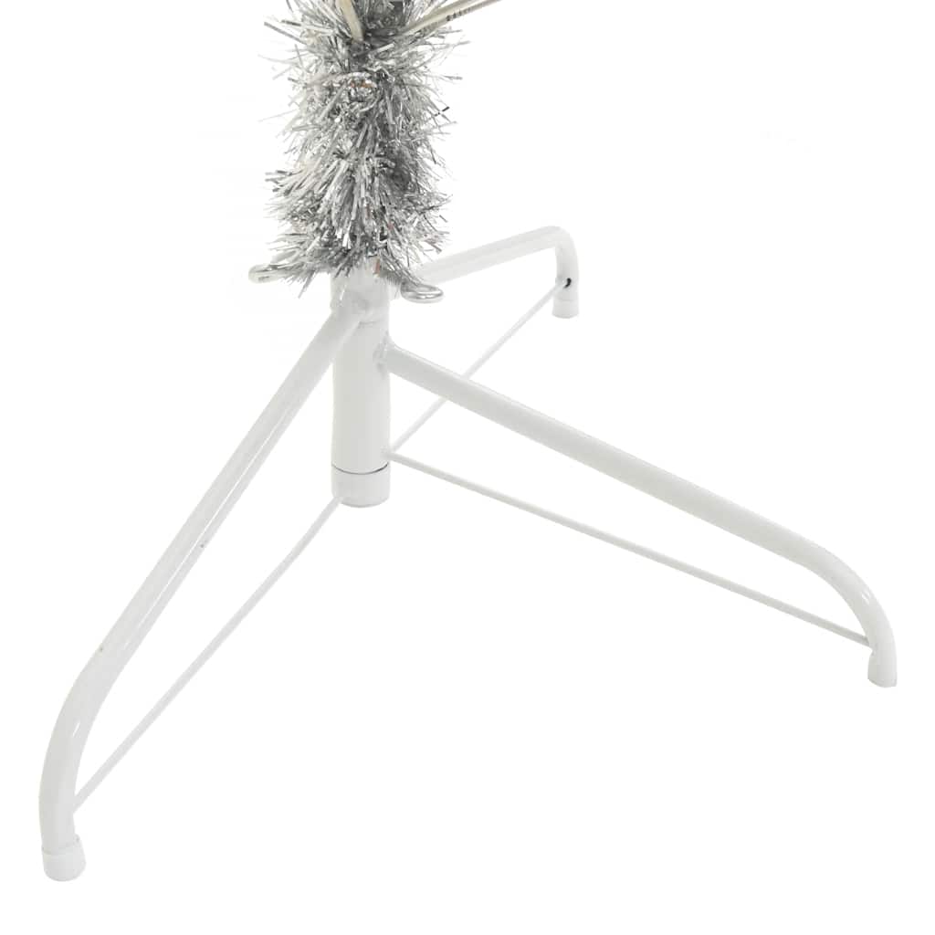 vidaXL Christmas Tree | Silver | PET, steel | 240 cm tall | Decorative Inlays