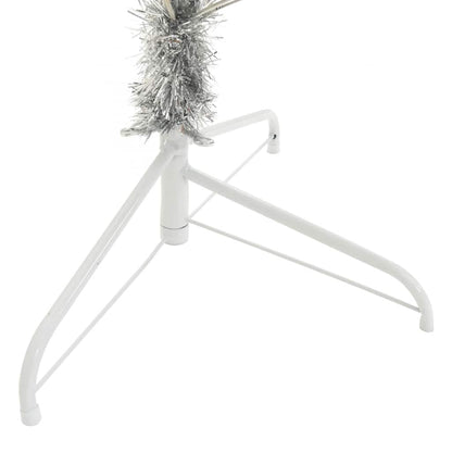 vidaXL Christmas Tree | Silver | PET, steel | 240 cm tall | Decorative Inlays
