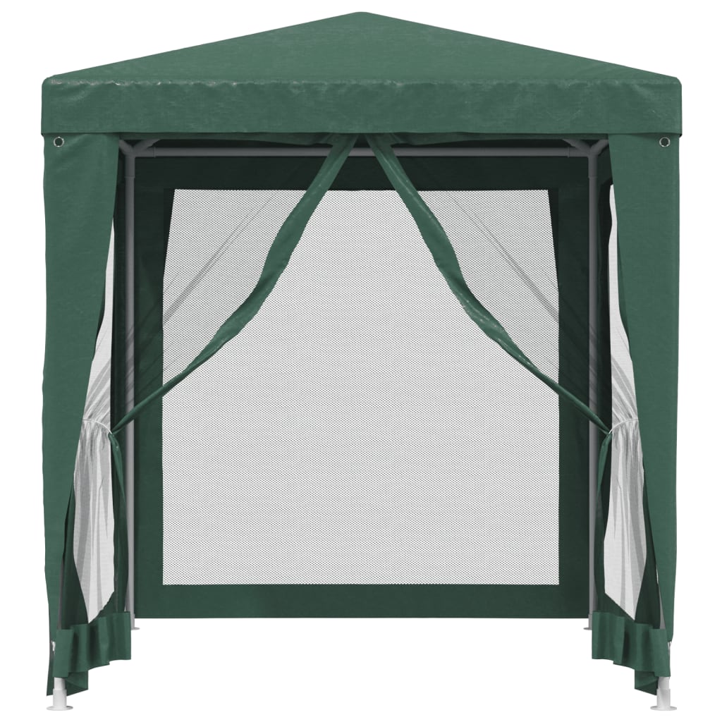 vidaXL Party Tent with 4 Mesh Sidewalls Green 2x2 m HDPE