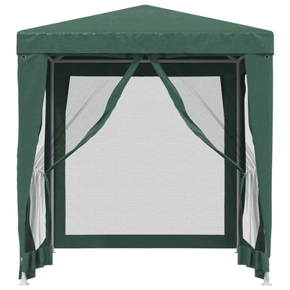 vidaXL Party Tent with 4 Mesh Sidewalls Green 2x2 m HDPE