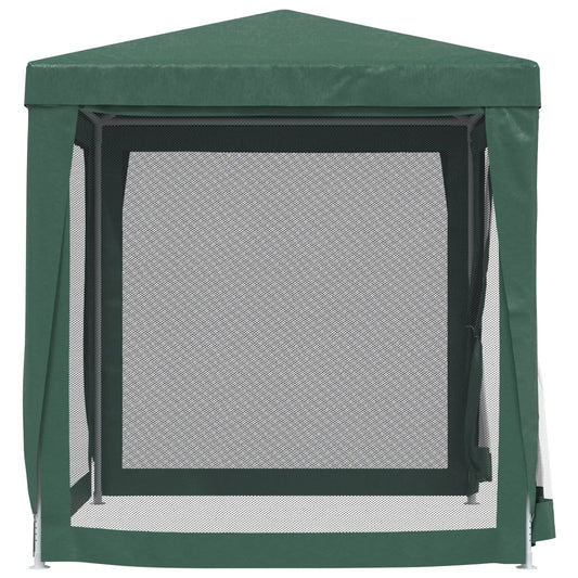 vidaXL Party Tent with 4 Mesh Sidewalls Green 2x2 m HDPE