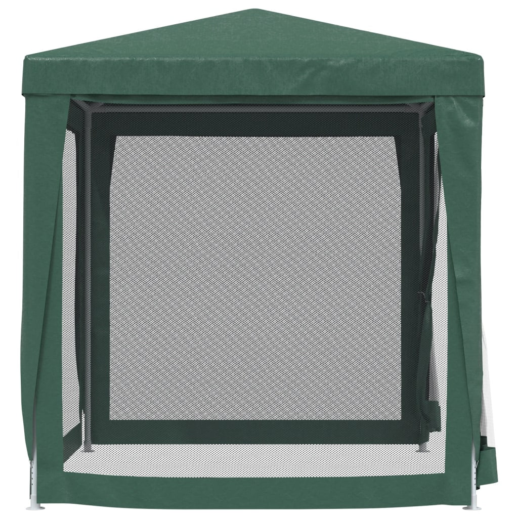 vidaXL Party Tent with 4 Mesh Sidewalls Green 2x2 m HDPE