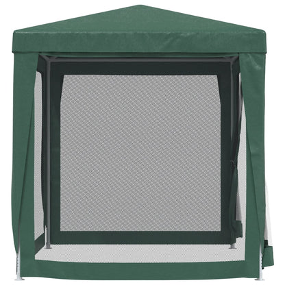 vidaXL Party Tent with 4 Mesh Sidewalls Green 2x2 m HDPE
