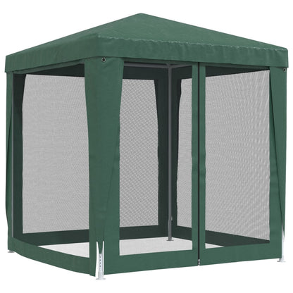 vidaXL Party Tent with 4 Mesh Sidewalls Green 2x2 m HDPE