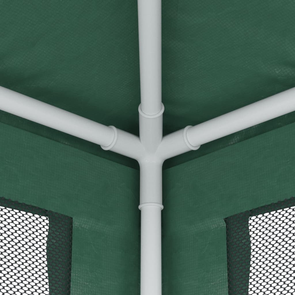 vidaXL Party Tent with 4 Mesh Sidewalls Green 2x2 m HDPE