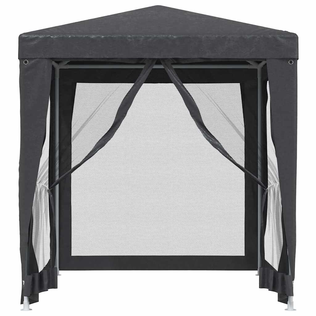 vidaXL Party Tent with 4 Mesh Sidewalls Anthracite 2x2 m HDPE