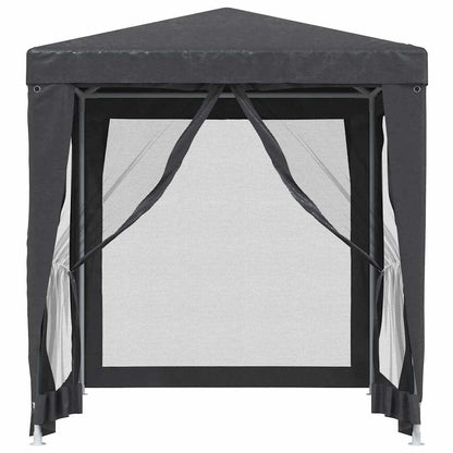 vidaXL Party Tent with 4 Mesh Sidewalls Anthracite 2x2 m HDPE
