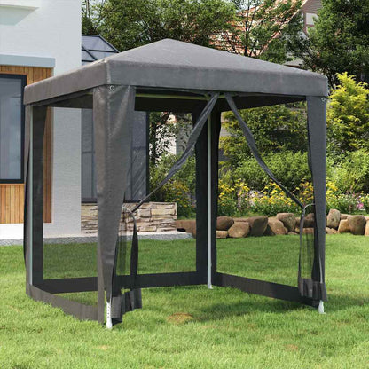 vidaXL Party Tent with 4 Mesh Sidewalls Anthracite 2x2 m HDPE