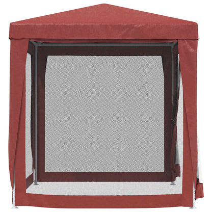 319220 vidaXL Party Tent with 4 Mesh Sidewalls Red 2x2 m HDPE