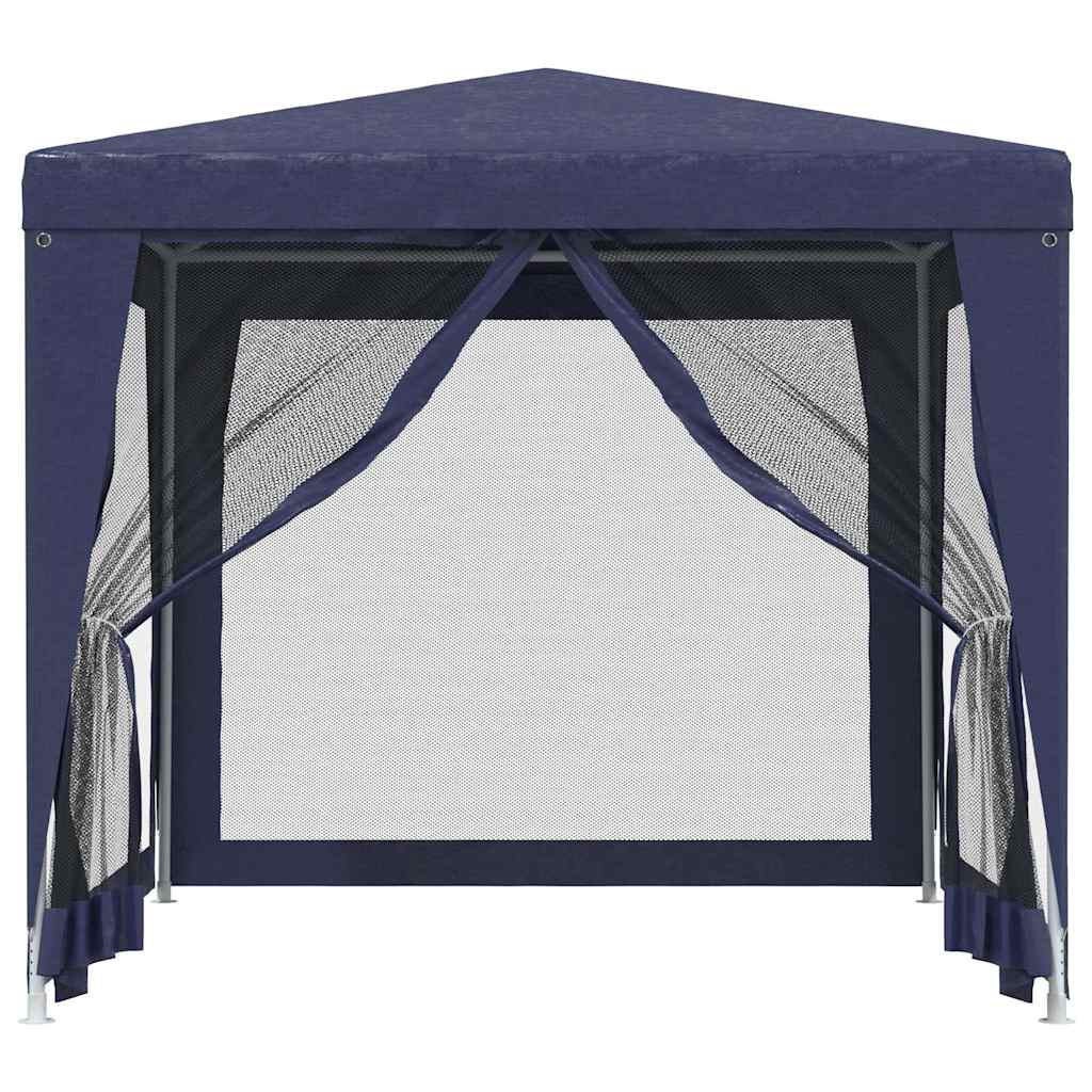 vidaXL Party Tent with 4 Mesh Sidewalls Blue 2,5x2,5 m HDPE
