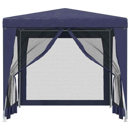 vidaXL Party Tent with 4 Mesh Sidewalls Blue 2,5x2,5 m HDPE