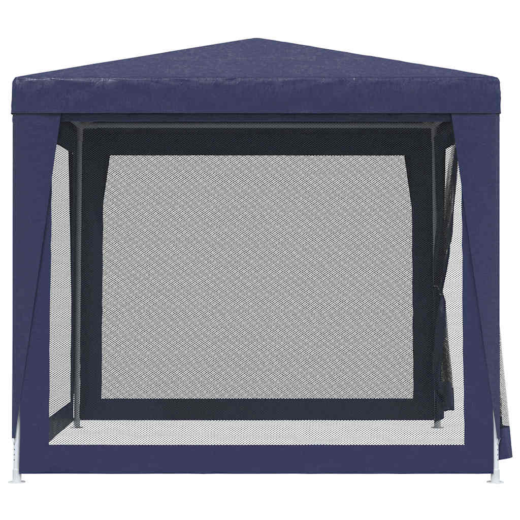 vidaXL Party Tent with 4 Mesh Sidewalls Blue 2,5x2,5 m HDPE