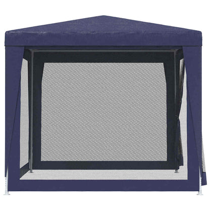 vidaXL Party Tent with 4 Mesh Sidewalls Blue 2,5x2,5 m HDPE