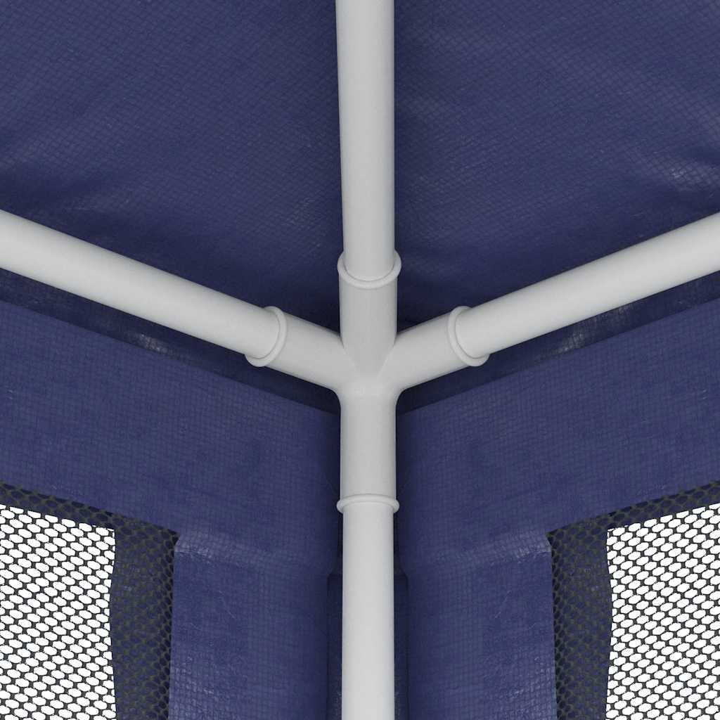 vidaXL Party Tent with 4 Mesh Sidewalls Blue 2.5x2.5 m HDPE