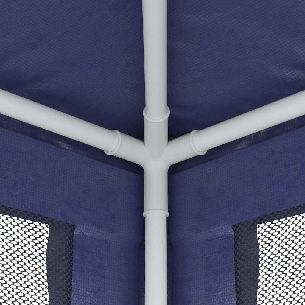 vidaXL Party Tent with 4 Mesh Sidewalls Blue 2,5x2,5 m HDPE