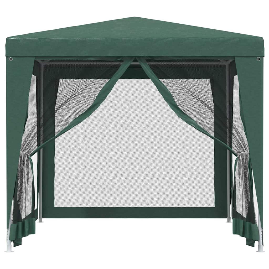 vidaXL Party Tent with 4 Mesh Sidewalls Green 2,5x2,5 m HDPE