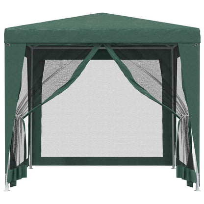 vidaXL Party Tent with 4 Mesh Sidewalls Green 2,5x2,5 m HDPE