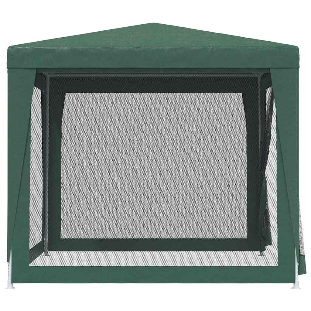 vidaXL Party Tent with 4 Mesh Sidewalls Green 2,5x2,5 m HDPE