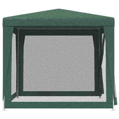 vidaXL Party Tent with 4 Mesh Sidewalls Green 2,5x2,5 m HDPE