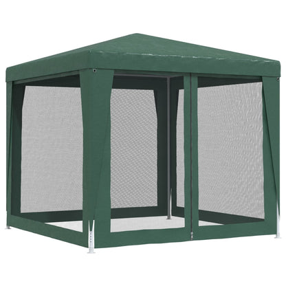 vidaXL Party Tent with 4 Mesh Sidewalls Green 2.5x2.5 m HDPE