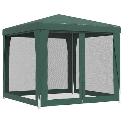 vidaXL Party Tent with 4 Mesh Sidewalls Green 2,5x2,5 m HDPE