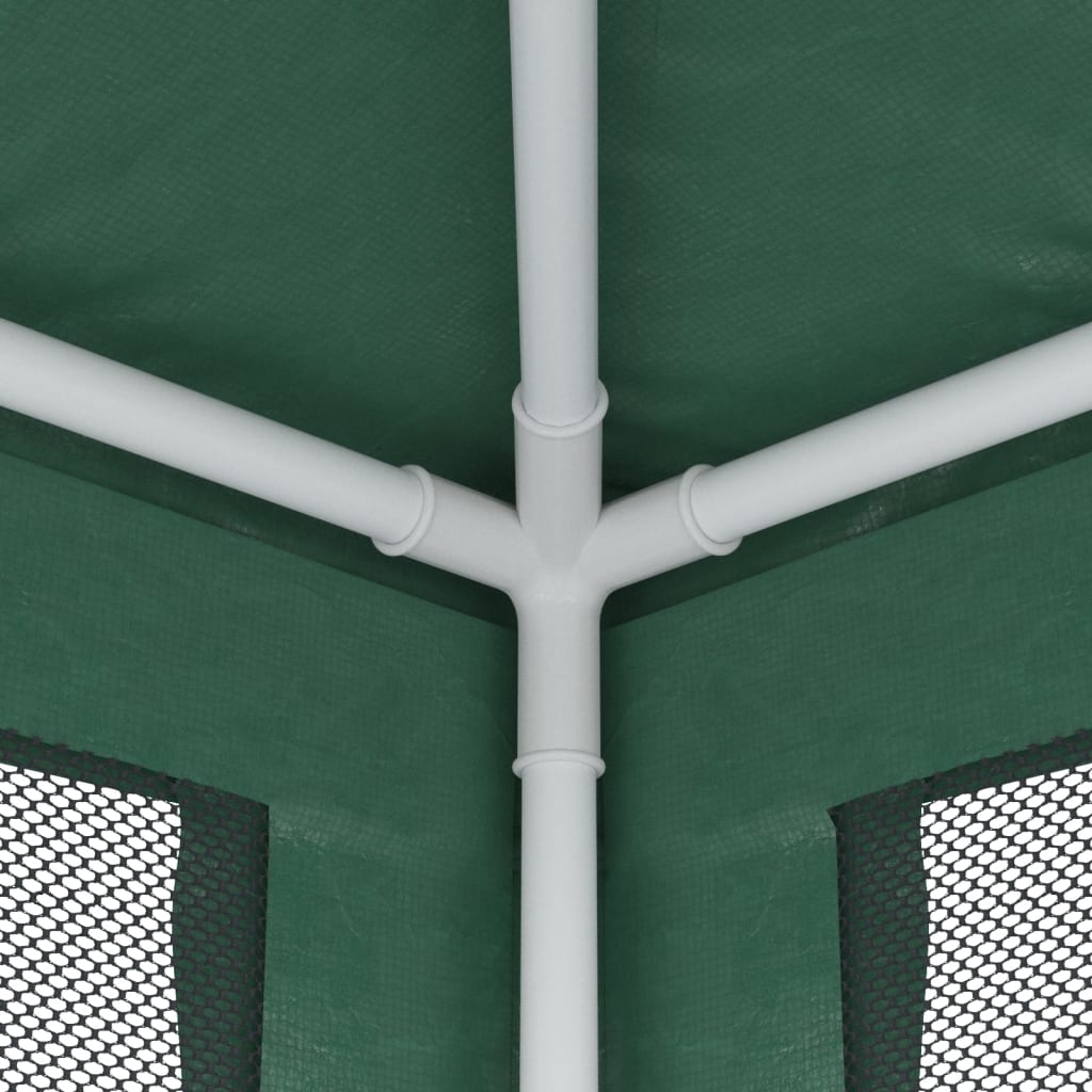 vidaXL Party Tent with 4 Mesh Sidewalls Green 2.5x2.5 m HDPE