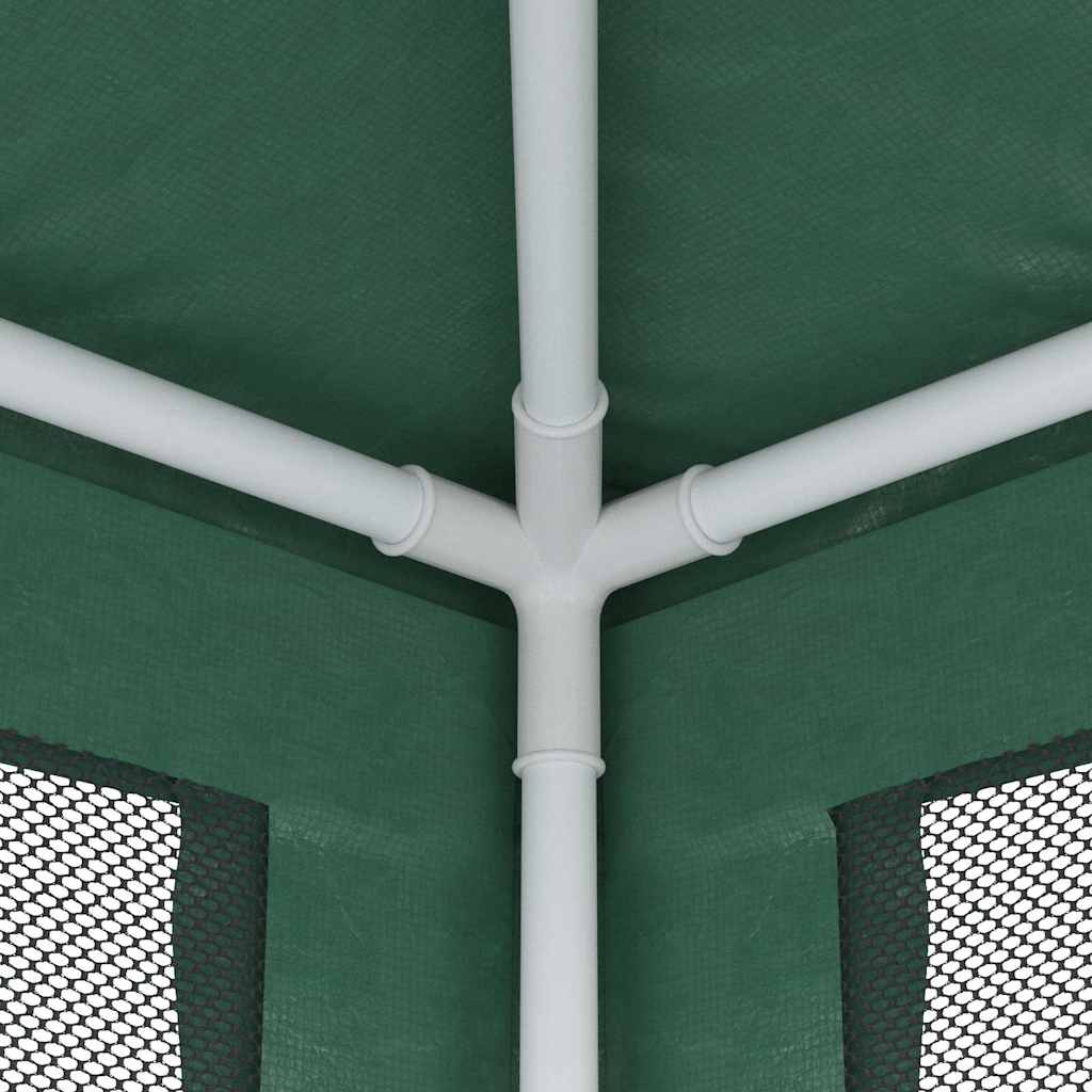 vidaXL Party Tent with 4 Mesh Sidewalls Green 2,5x2,5 m HDPE
